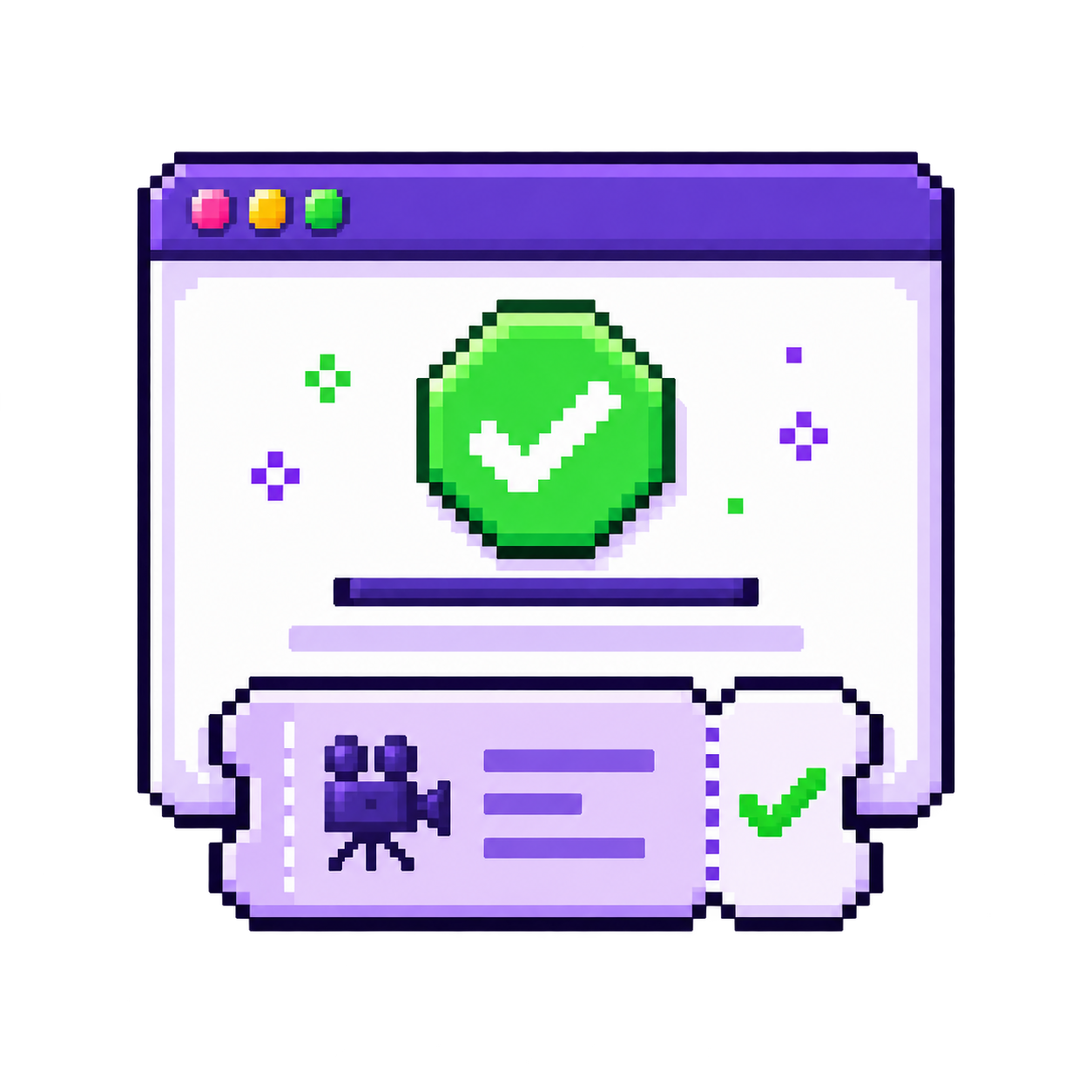 Pixel art illustration of Booking Confirmation