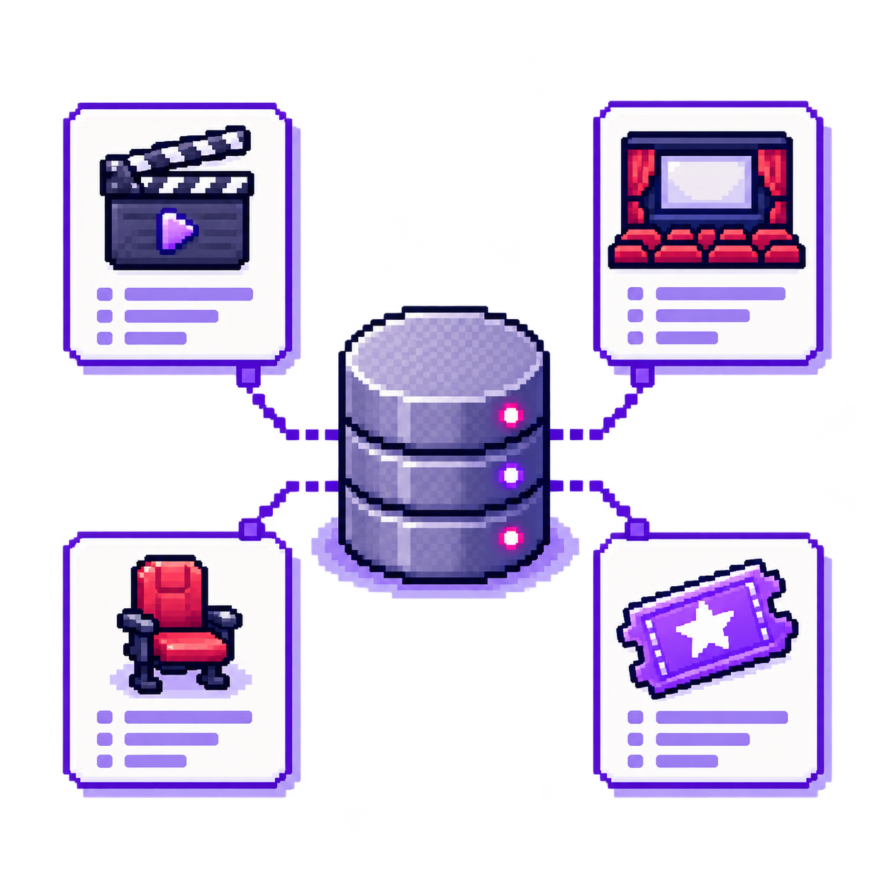 Pixel art illustration of Store in a Real Database