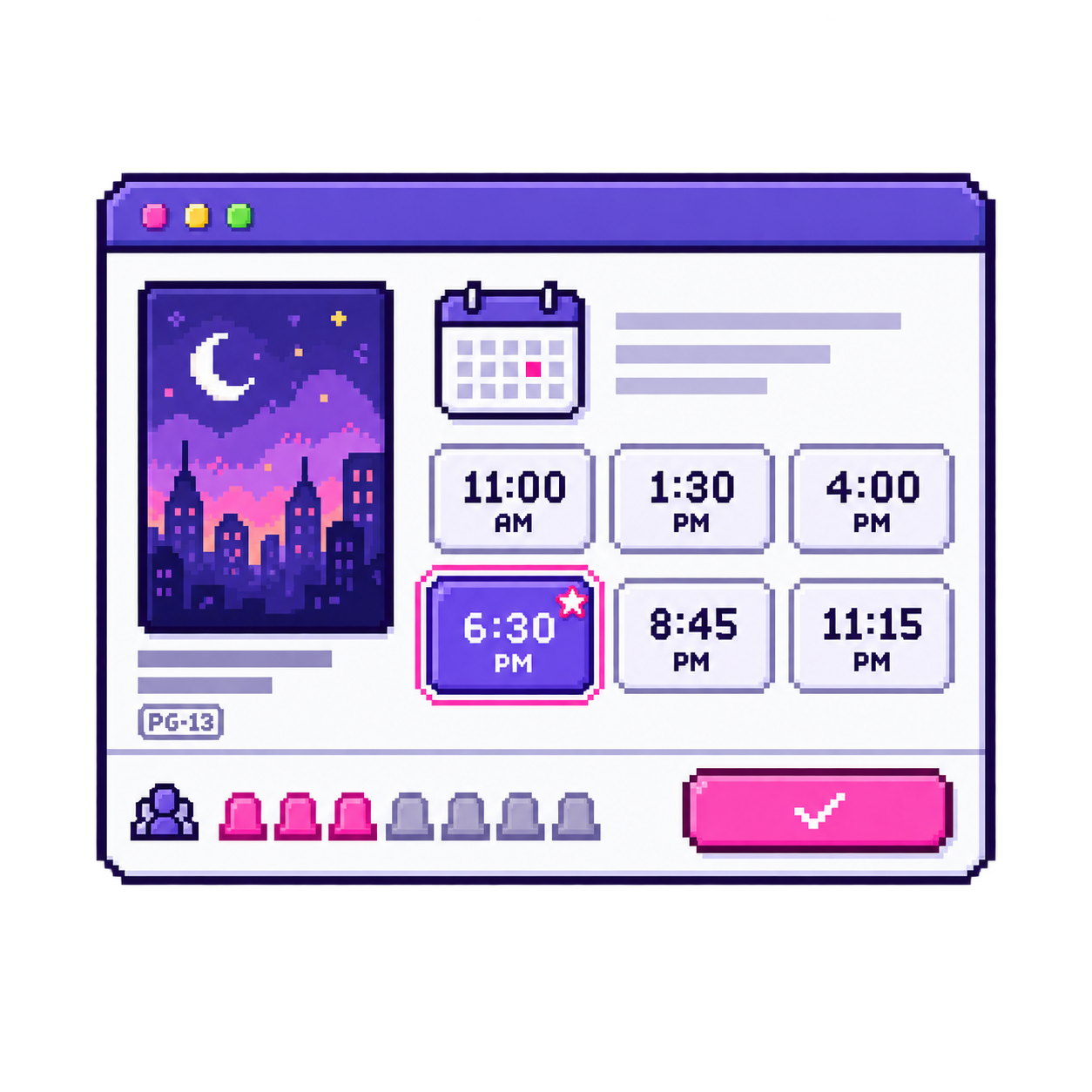Pixel art illustration of Select a Show
